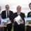 Local government minister Derek Mackay, SIC leader Gary Robinson, Scotland's first minister Alex Salmond and Orkney council convener Steven Heddle pictured following the launch of the 80-page ‘Empowering Scotland’s Island Communities’ prospectus. Photo: Shetnews