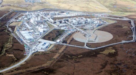 Ariel view of gas plant