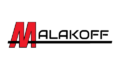 Logo of "Malakoff" with a large red letter "M" and the rest of the word in black, underlined by a black line.