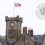 A stone building with a clock tower and a British flag on top. An emblem in the corner reads "King Charles III Coronation 6th May 2023".