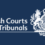 Logo of the scottish courts and tribunals featuring a coat of arms on a dark blue background.