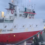 Fishing vessel "antonio maria" on rough seas viewed from another ship's deck.