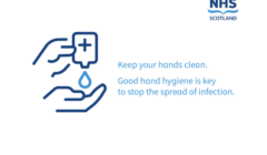 NHS Scotland - keep your hands clean. Good hand hygiene is key to stop the spread of infection.