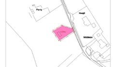 A site map showing a highlighted plot of land (0.079 ha) at Meggill, Maywick, Bigton, Shetland, ZE2 9JF, with surrounding areas and properties labeled as Plenty, Meggill, Middleton, and FB. Date: 20/08/2014.