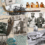 A collage of historical whaling artifacts, photographs of whalers, old documents, and memorabilia, set against a vintage map background, promoting the Whalers’ Memory Bank project.