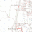 Map showing a bus layby and link path with surrounding roads, houses, fields, and contour lines indicated.