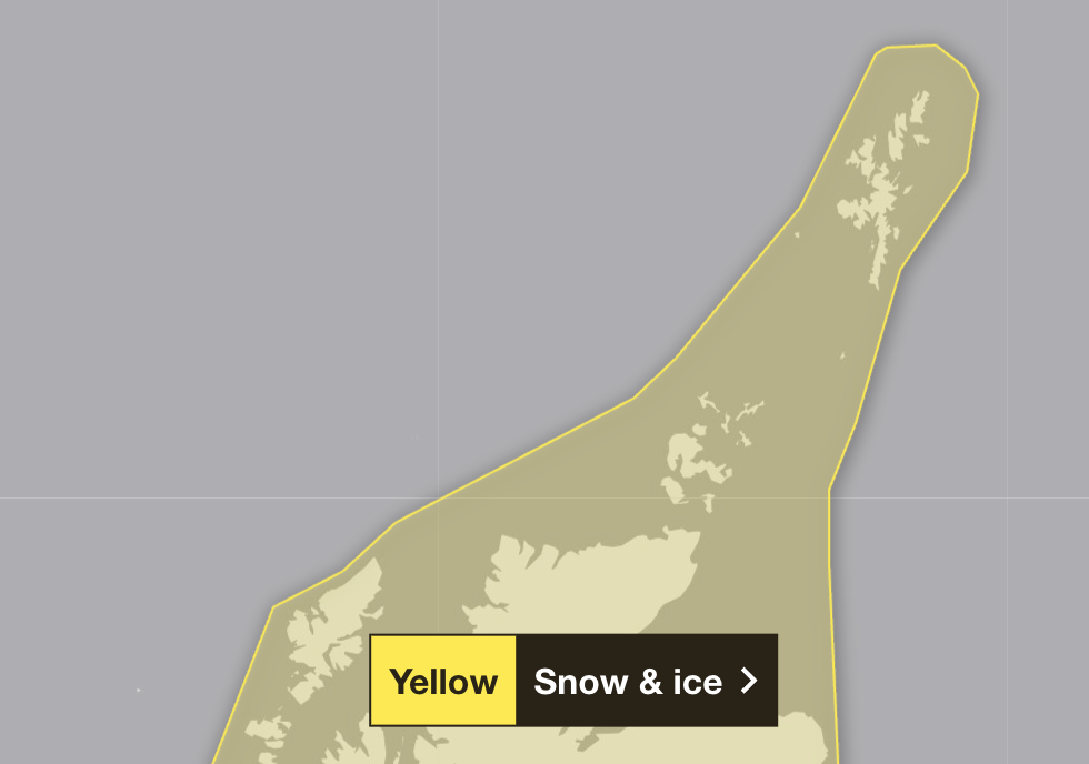 Yellow weather warning for snow and ice | Shetland News