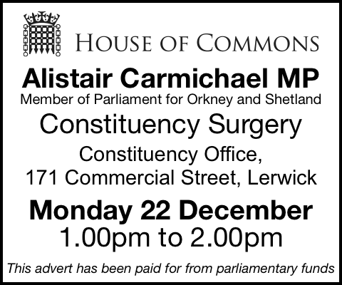 Constituency Surgery - Alistair Carmichael MP - 22 December 2025