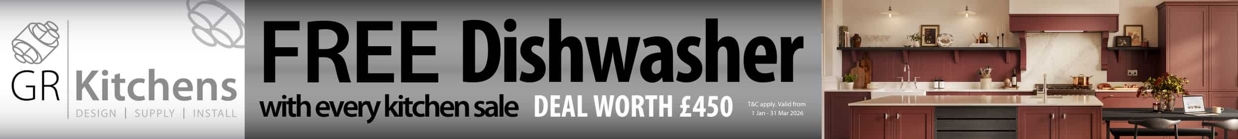 GR Kitchens - Free dishwasher with every kitchen