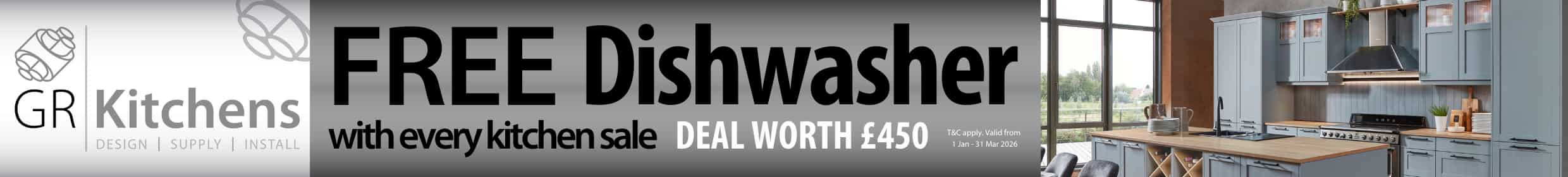 GR Kitchens - Free dishwasher with every kitchen