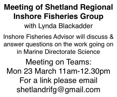 24 March 2026 - Shetland Regional Inshore Fisheries Group Meeting