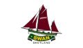 Illustrated logo of a traditional Shetland sailing boat with dark red sails marked "LK243", above a green banner reading "SWAN SHETLAND" in